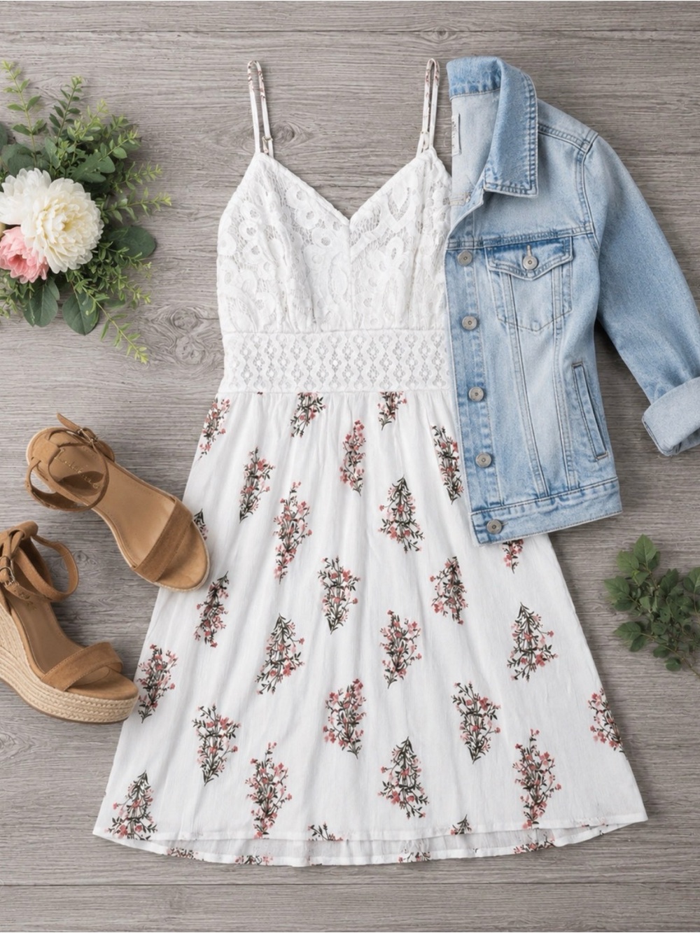 Maurices White Floral Lace Sundress | Size: Small